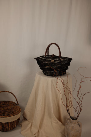 Dark Abaca Market Tote