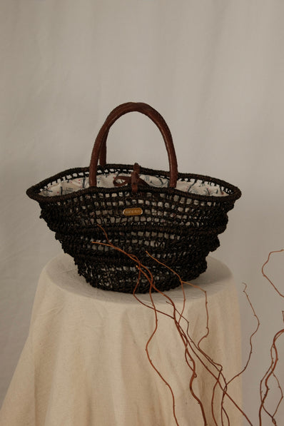 Dark Abaca Market Tote